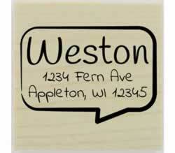 Weston Conversation Bubble Address Stamp - 2" X 2" - Stamptopia