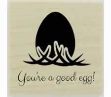 You'Re A Good Egg Custom Rubber Stamp - 1.5" X 1.5" - Stamptopia